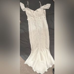 Rachel Zoe white lace midi dress, high low size 10 worn once